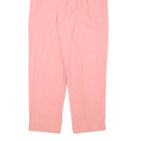 Womens Pink Linen Blend Relaxed Tapered Trousers W22 L26 Lightweight Comfort