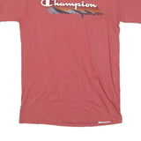 CHAMPION Mens Red Graphic Logo T-Shirt S Short Sleeve Crew Neck Classic Cotton