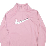 NIKE Mens Pink Slogan T-Shirt XS Long Sleeve 1/4 Zip Athletic Sportswear