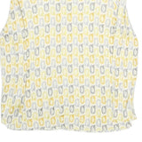 INTELLIGENCE QUOTIENT Womens Yellow & Grey Printed Sleeveless Top V-Neck M