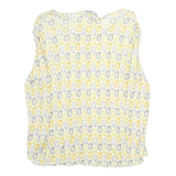INTELLIGENCE QUOTIENT Womens Yellow & Grey Printed Sleeveless Top V-Neck M
