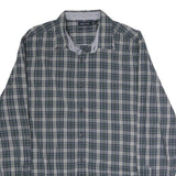 NAUTICA Mens Blue & White Check Shirt L Slim Fit Lightweight Cotton Casual