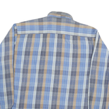 ALASKA Mens Blue & Beige Check Shirt L Cotton Blend Casual Button-Up