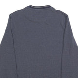 TED BAKER Mens Navy Patterned Cotton Blend Plain Crew Neck Basic Knit M Jumper