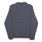 TED BAKER Mens Navy Patterned Cotton Blend Plain Crew Neck Basic Knit M Jumper