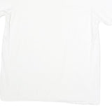 CALVIN KLEIN Mens White V-Neck T-Shirt M Cotton Classic Plain Short Sleeve