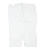 NAUTICA Womens White Slim Slim Fit Cotton Blend Trousers W32 L26 Casual Zip
