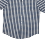 CHAPS Mens Blue Plain Short Sleeve Button Shirt L Casual Cotton Blend