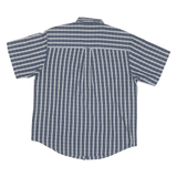 CHAPS Mens Blue Plain Short Sleeve Button Shirt L Casual Cotton Blend