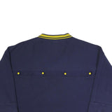 PUMA Womens Blue & Yellow V-Neck UK 10 Cotton Blend Sweatshirt Long Sleeve