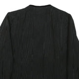 Womens Black Button Up Plain Jacket XL Woven Classic Button Closure Velvet Cuffs