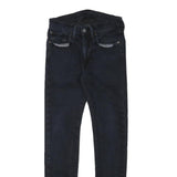 LEVI'S Womens Slim Skinny Denim Dark Blue W26 L29 Cotton Blend Zip Jeans