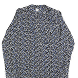 GAP Womens Black & Blue Polyester Blend Shirt Dress Jersey Long Sleeve Midi Size