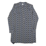 GAP Womens Black & Blue Polyester Blend Shirt Dress Jersey Long Sleeve Midi Size