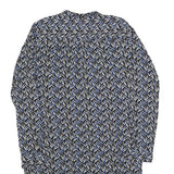 GAP Womens Black & Blue Polyester Blend Shirt Dress Jersey Long Sleeve Midi Size