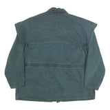 CARHARTT Blanket Lined Duck Cape Duster Mens Blue Workwear Jacket 2XL