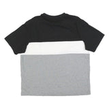 PUMA Mens Black White & Grey Colourblock Graphic T-Shirt XL Short Sleeve Crew