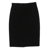 XSCAPE Womens Black Straight Knee Length Velvet Skirt Size S Classic Style Soft