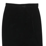 XSCAPE Womens Black Straight Knee Length Velvet Skirt Size S Classic Style Soft