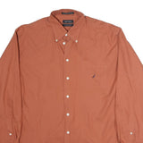 NAUTICA Mens Rust Orange Plain Cotton Shirt XL Button-Down Collar Long Sleeve