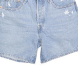 LEVI'S Womens Light Blue Denim Casual Shorts XS W26 Classic Fit Distressed