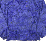 BELFE Womens Blue Jacket L Polyester Blend Printed Zip Closure