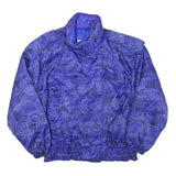 BELFE Womens Blue Jacket L Polyester Blend Printed Zip Closure