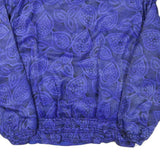 BELFE Womens Blue Jacket L Polyester Blend Printed Zip Closure