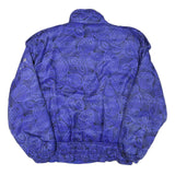 BELFE Womens Blue Jacket L Polyester Blend Printed Zip Closure