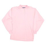 PERSPECTIVE Womens Pink Cotton Blend Collared M Long Sleeve Sweatshirt Pullover