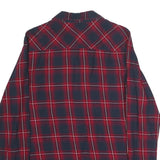 PIMKIE Mens Red & Navy Check Shirt M Cotton Blend Casual Button Front