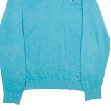 TOMMY HILFIGER Mens Blue Plain V-Neck Basic Knit Jumper XL Cotton Lightweight