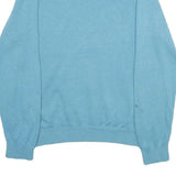 TOMMY HILFIGER Mens Blue Plain V-Neck Basic Knit Jumper XL Cotton Lightweight