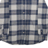 ROUGH CUT Mens Blue & White Checked Cotton Shirt L Casual Pattern Button-Down