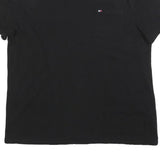 TOMMY HILFIGER Mens Black T-Shirt M Short Sleeve Crew Neck Pocket Logo Cotton