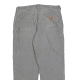 CARHARTT Mens Cotton Blend Loose Grey Trousers W38 L32 Workwear Utility Casual