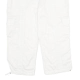 STYLE & CO Womens White Cargo Cotton Blend Shorts UK 16 W34 Comfortable Pockets