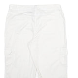 STYLE & CO Womens White Cargo Cotton Blend Shorts UK 16 W34 Comfortable Pockets