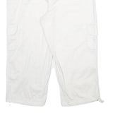 STYLE & CO Womens White Cargo Cotton Blend Shorts UK 16 W34 Comfortable Pockets