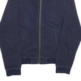 DISNEY Mens Navy Blue Bomber Jacket M Cotton Blend Plain Mickey Mouse Zip