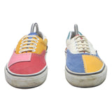 VANS Lace-Up Womens Trainers Red & Colourblock Canvas UK 7 Casual Comfortable