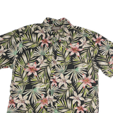 COOKE STREET Mens Black & Green Floral Cotton Shirt XL Summer Casual Button