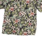 COOKE STREET Mens Black & Green Floral Cotton Shirt XL Summer Casual Button