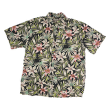 COOKE STREET Mens Black & Green Floral Cotton Shirt XL Summer Casual Button