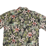 COOKE STREET Mens Black & Green Floral Cotton Shirt XL Summer Casual Button