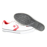 CONVERSE Star Player Mens Leather Lace-Up Trainers White Red UK 5.5 Classic