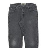 WRANGLER Mens Regular Fit Black Denim Jeans W36 L30 Classic Cotton Blend Zip
