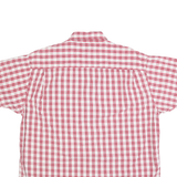 WRANGLER Mens Red & White Checked Shirt L Button Down Cotton Summer Casual