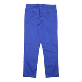 CALVIN KLEIN Womens Cotton Blend Blue Regular Straight Trousers W31 L28 Zip