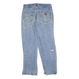 CARHARTT Mens Jeans Blue Relaxed Straight Denim Medium W34 L32 Zip Casual